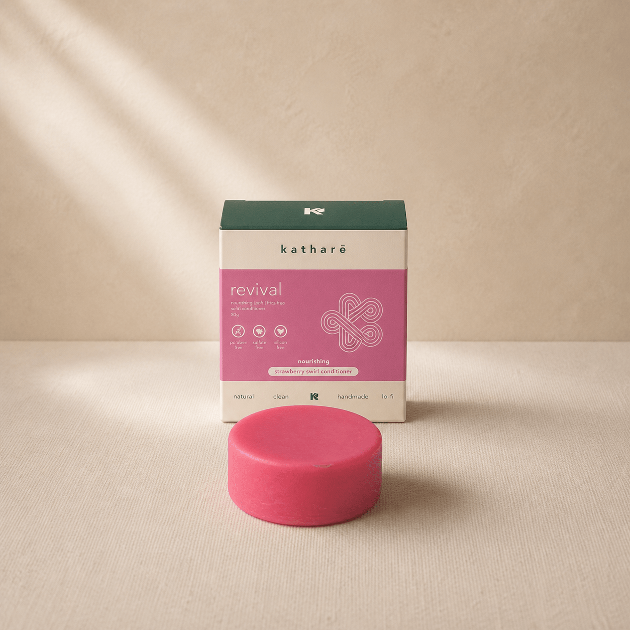 Strawberry Swirl Moisturizing Revival Conditioner Bar - Katharē Hair Care